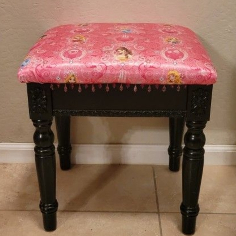 Pink Patterned Stool